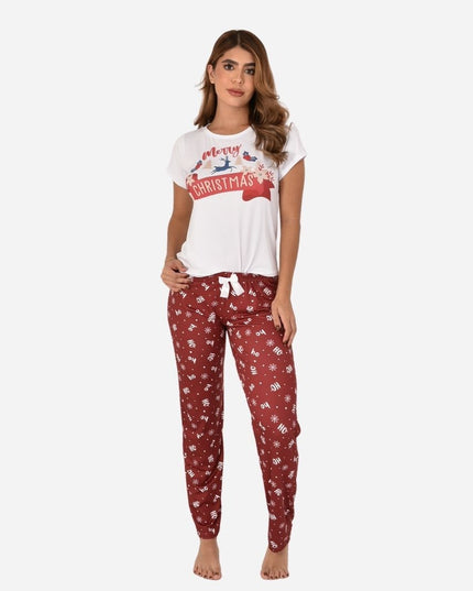 Pijama De Dama Navideña Camiseta + Pantalon Ref. 51401-045