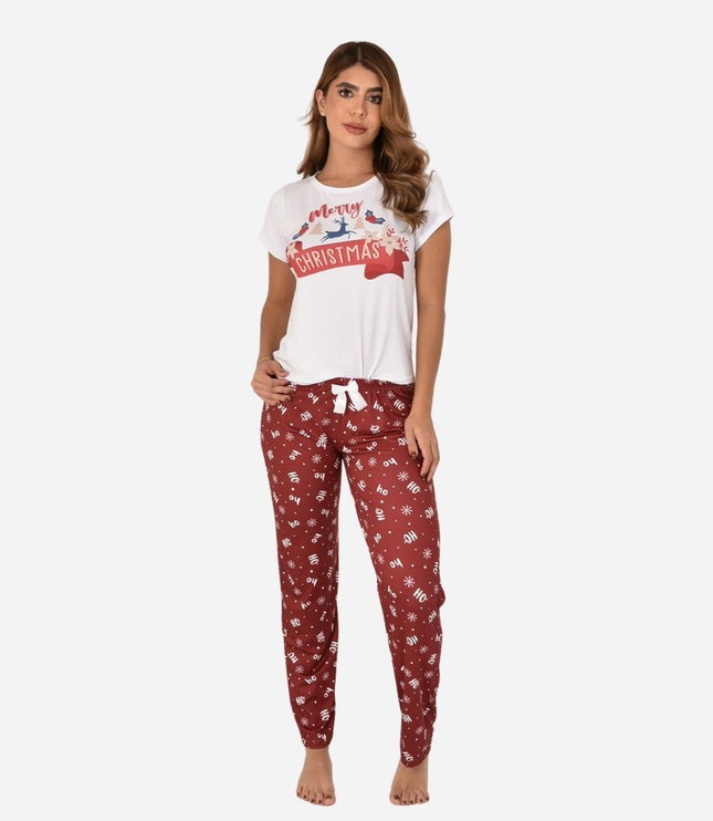 Pijama De Dama Navideña Camiseta + Pantalon Ref. 51401-045