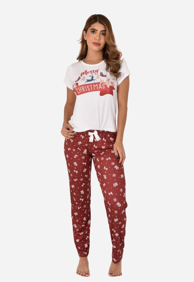 Pijama De Dama Navideña Camiseta + Pantalon Ref. 51401-045