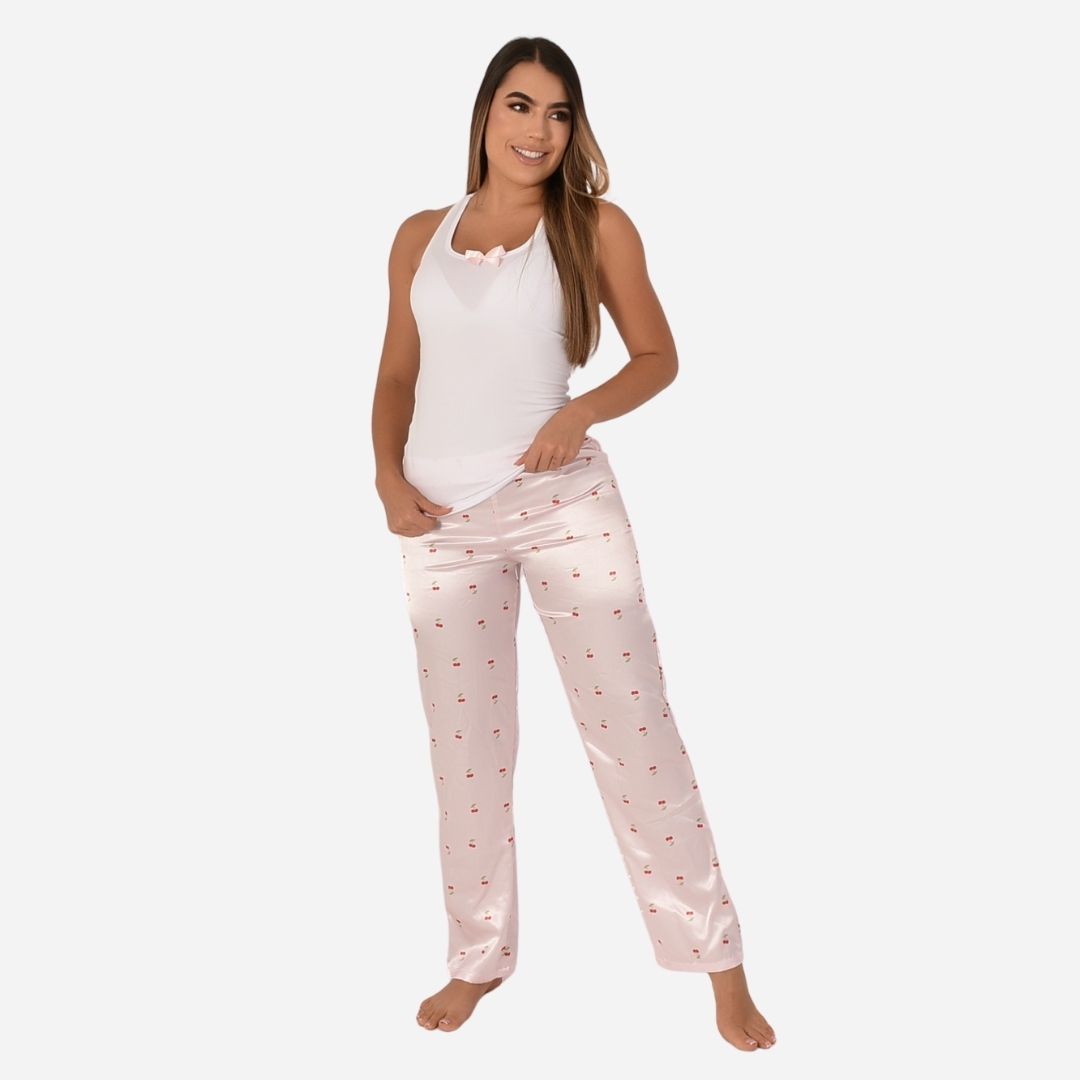 Pijama De Dama Satin Blusa + Pantalon Ref. 514081