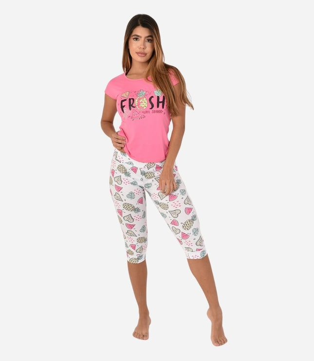 Pijama De Dama Blusa + Capri Ref. 51433-001