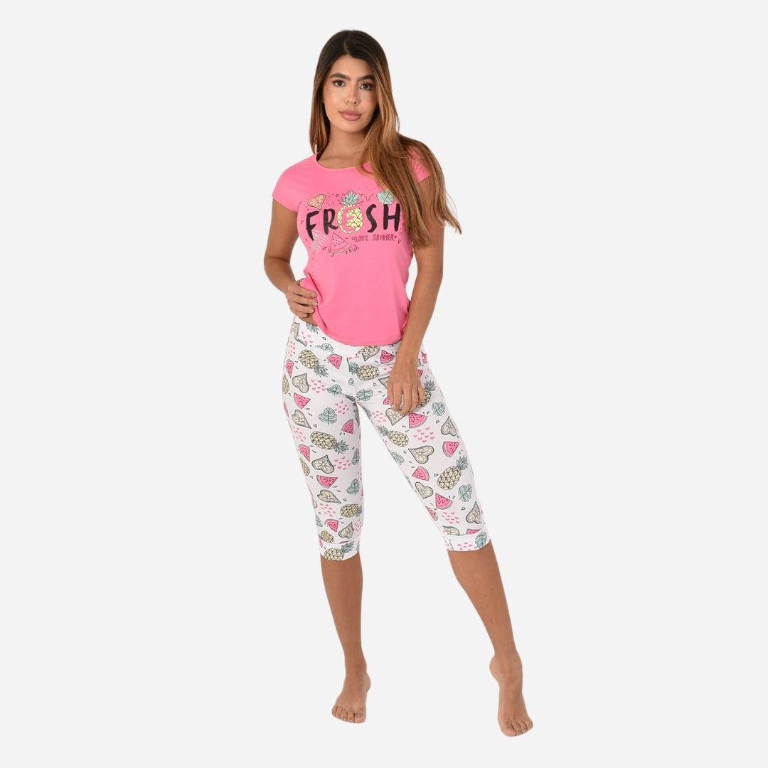 Pijama De Dama Blusa + Capri Ref. 51433-001