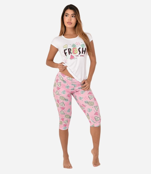 Pijama De Dama Blusa + Capri Ref. 51433-001