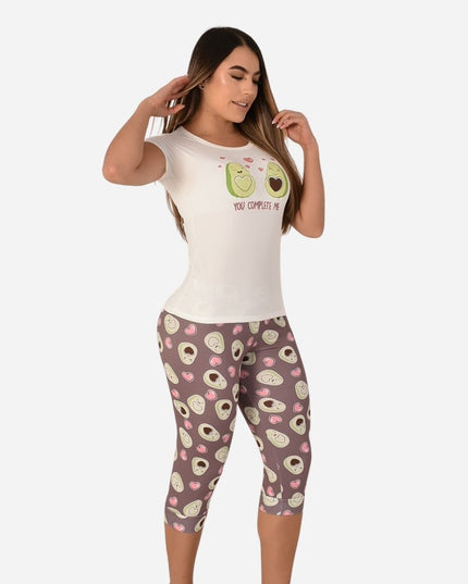 Pijama De Dama Blusa + Capri Ref. 51433-002