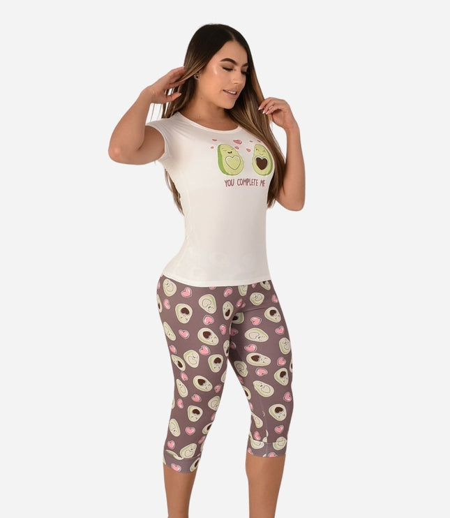Pijama De Dama Blusa + Capri Ref. 51433-002