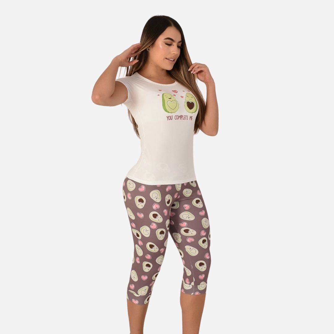 Pijama De Dama Blusa + Capri Ref. 51433-002