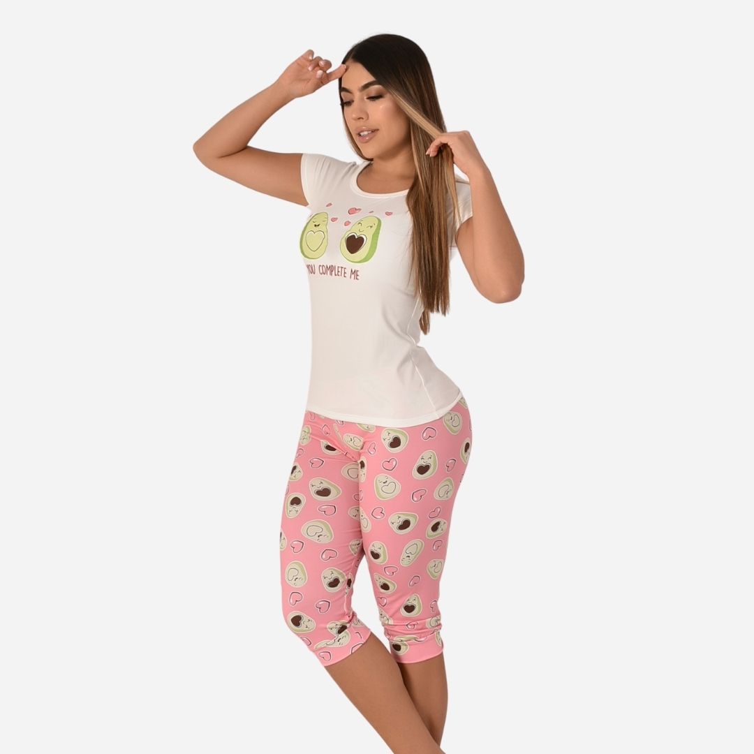 Pijama De Dama Blusa + Capri Ref. 51433-002