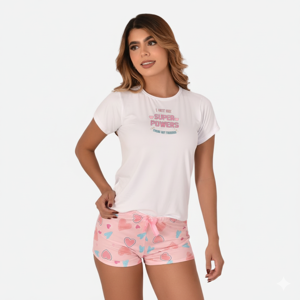Pijama de Dama Blusa + Short Ref. 51451-066