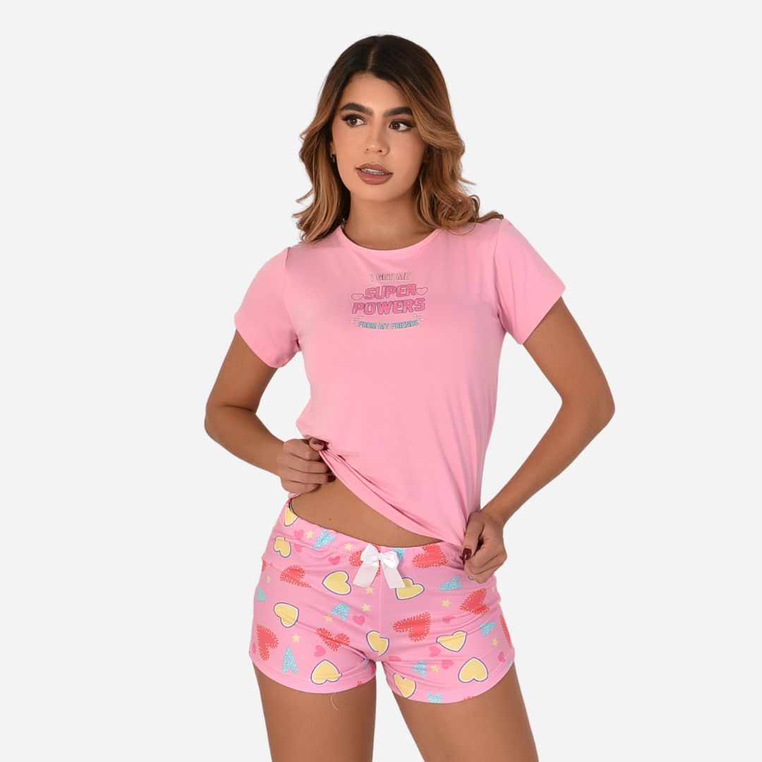 Pijama de Dama Blusa + Short Ref. 51451-066