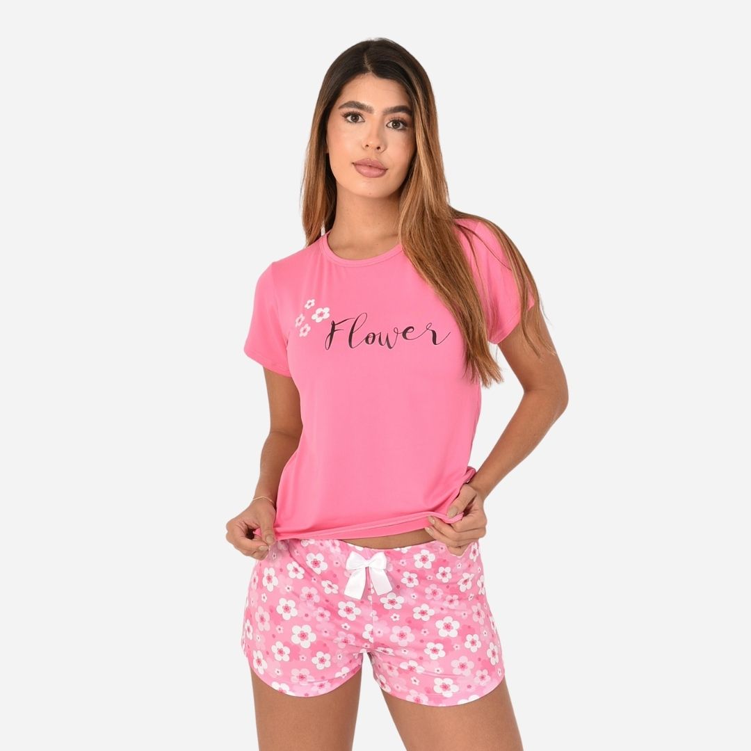 Pijama de Dama Blusa + Short Ref. 51451-076