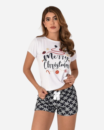 Pijama De Dama Navideña Camiseta + Short Ref. 51451-086