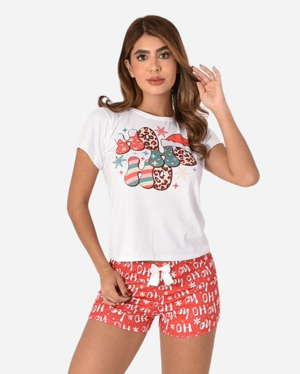Pijama De Dama Navideña Camiseta + Short Ref. 51451-087