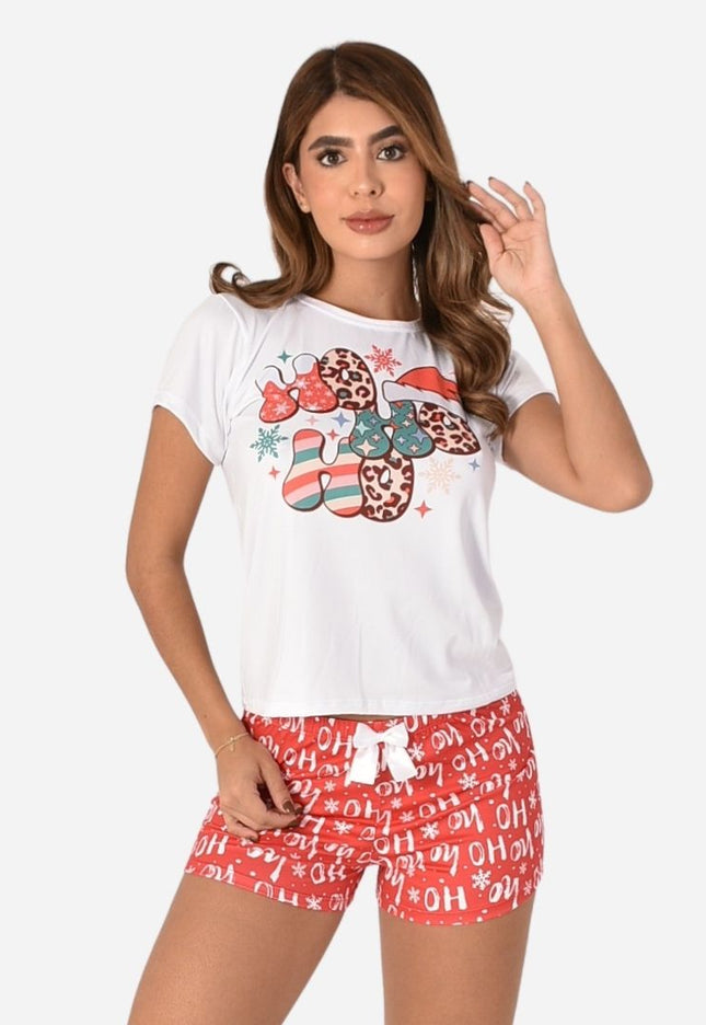 Pijama De Dama Navideña Camiseta + Short Ref. 51451-087