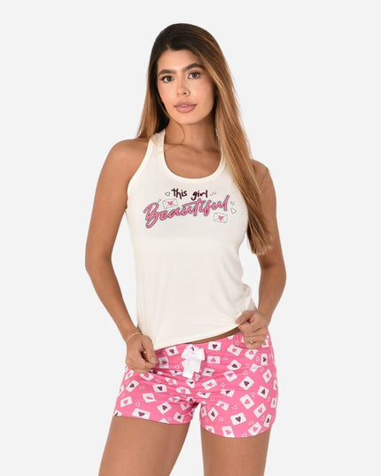 Pijama de Dama Blusa + Short Ref. 51452-005