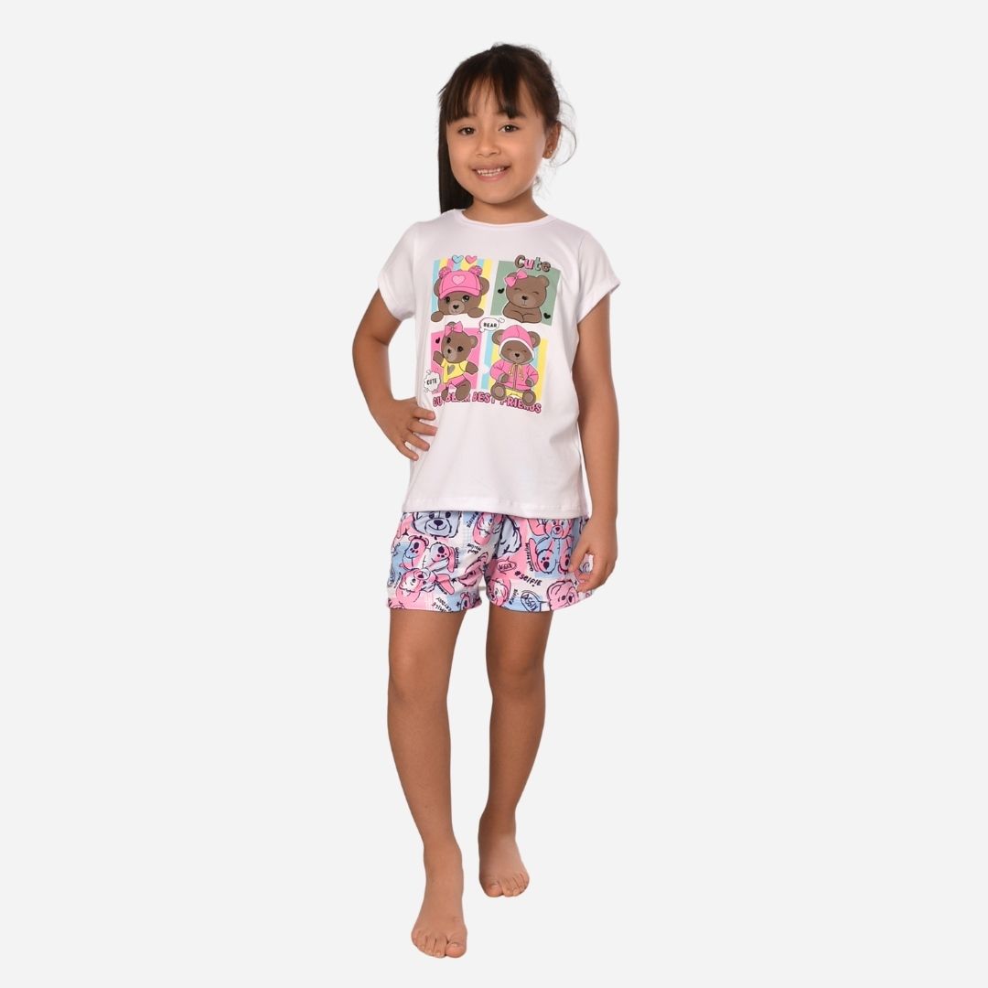 Pijama de Niña Blusa + Short Ref. 521002-002