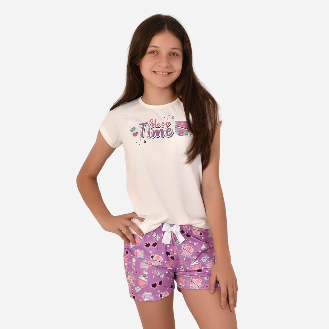 Pijama De Niña Blusa + Short Ref. 521002-017