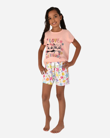 Pijama De Niña Blusa + Short Ref. 52102-029