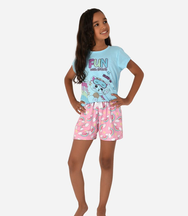 Pijama De Niña Blusa + Short Ref. 52102-030