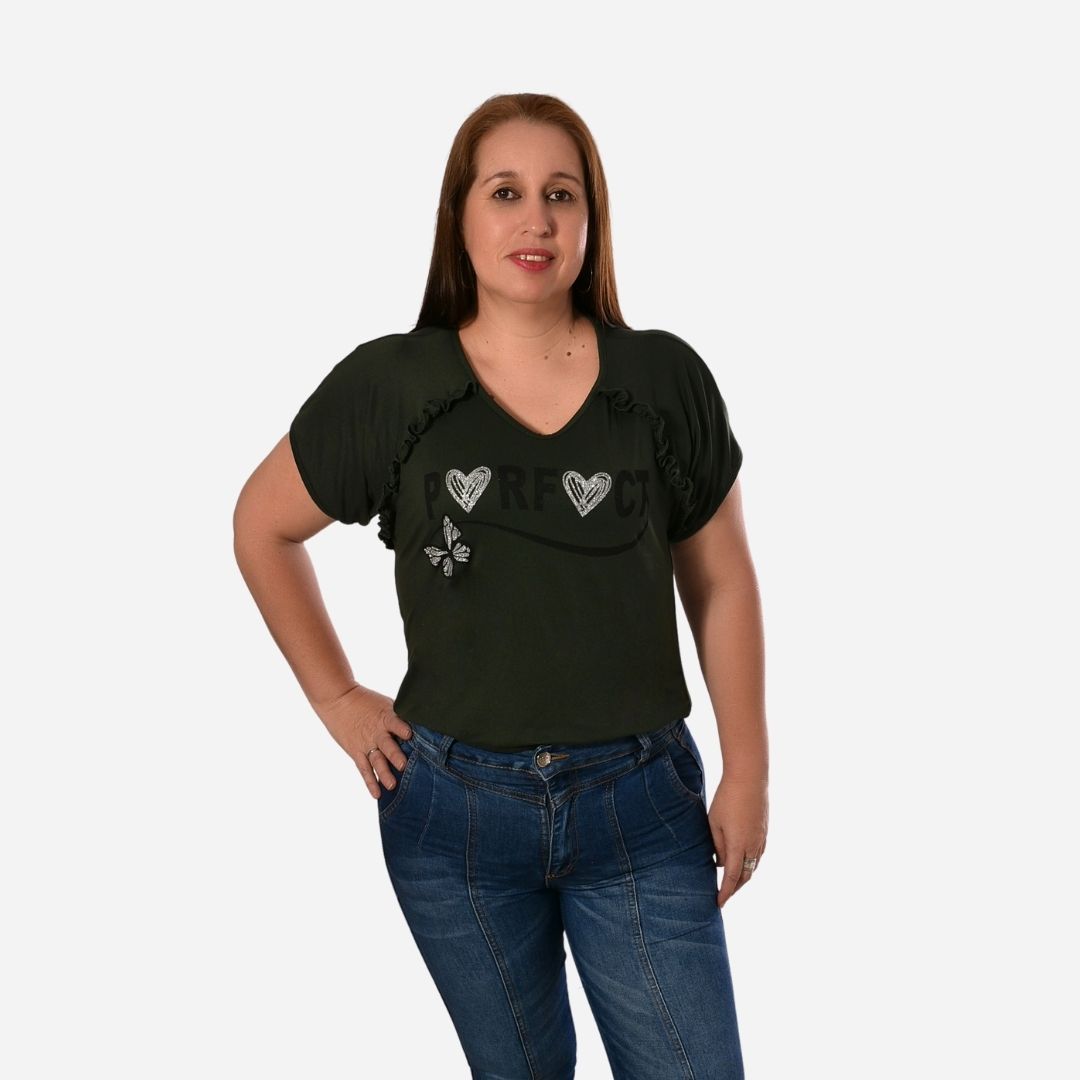 Blusa de Dama Plus Con Estampado Ref. 65679
