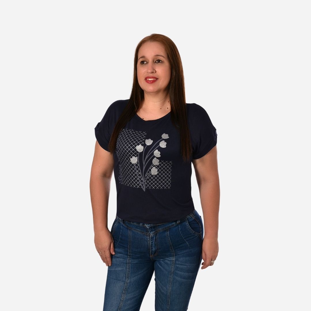 Blusa de Dama Plus Con Estampado Ref. 65696