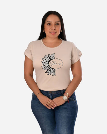 Blusa de Dama Plus Estampado Localizado Ref. 65772
