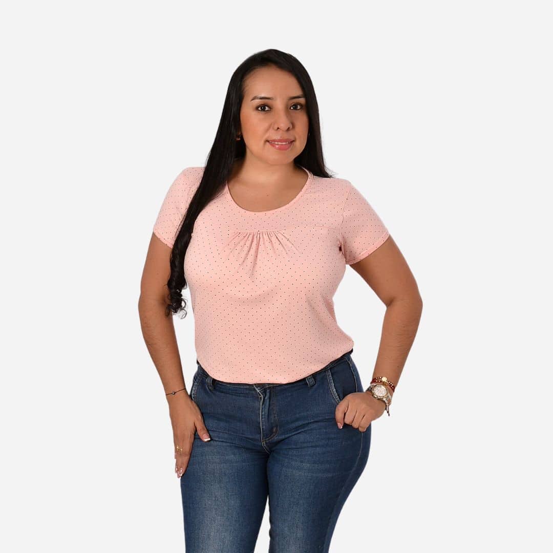 Blusa de Dama Plus Miniprint Puntos Ref. 65781