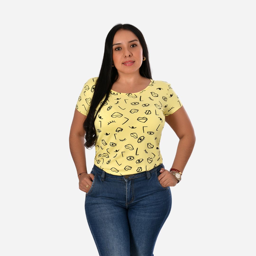 Blusa de Dama Plus Estampado Miniprint Ref. 65817