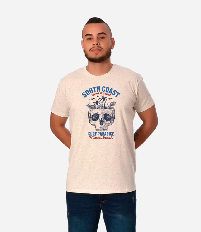 Camiseta Básica Slim Fit en Tela Fría con Estampado Ref. 70141-023-010
