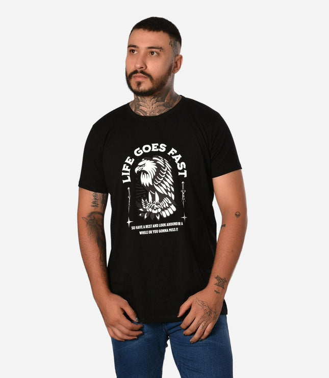 Camiseta Básica Slim Fit en Tela Fría con Estampado Ref. 70141-035