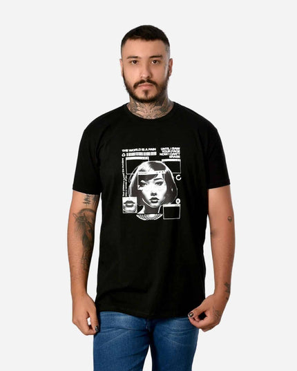 Camiseta Básica Slim Fit en Tela Fría con Estampado Ref. 70141-041