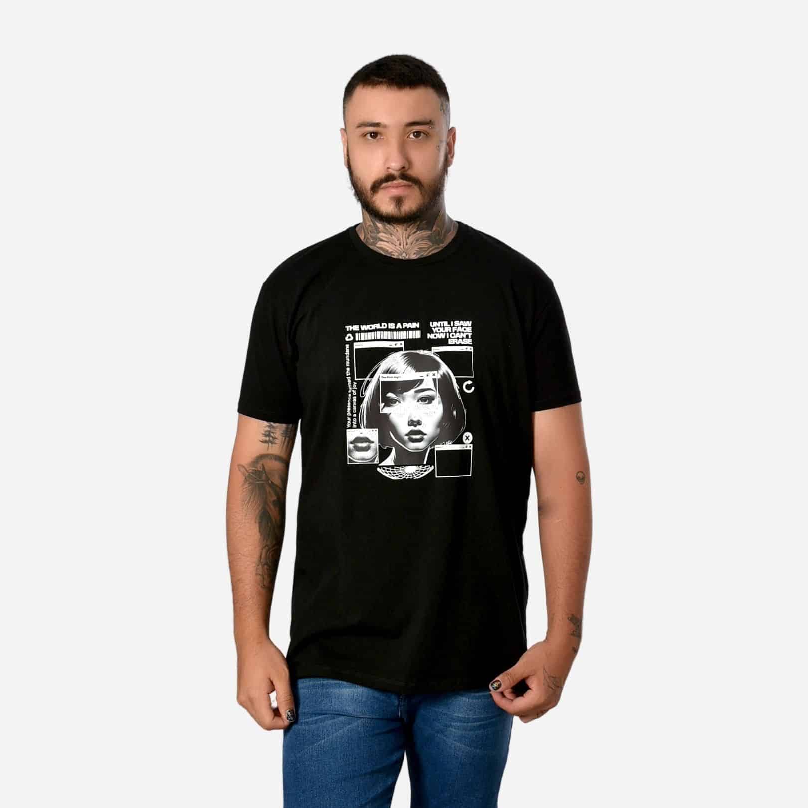Camiseta Básica Slim Fit en Tela Fría con Estampado Ref. 70141-041