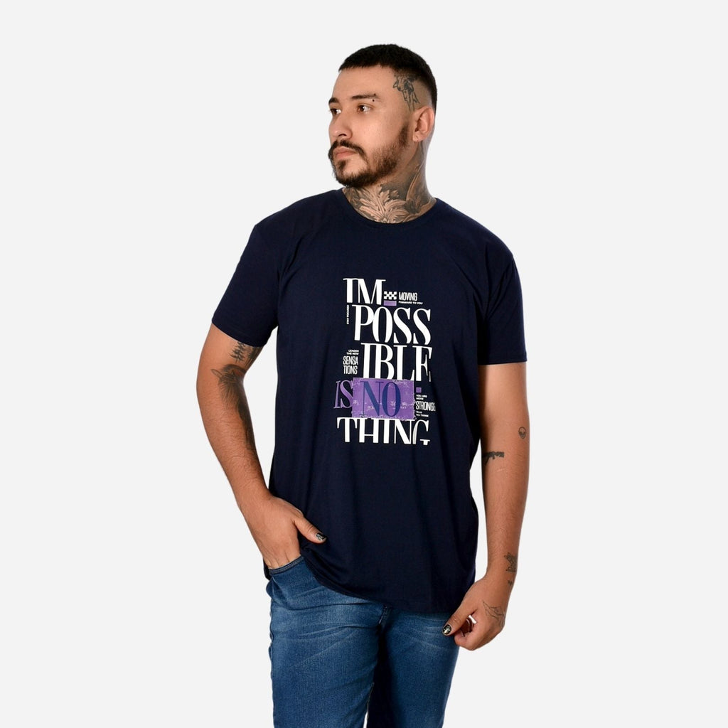 Camiseta Básica Slim Fit en Tela Fría con Estampado Ref. 70141-047