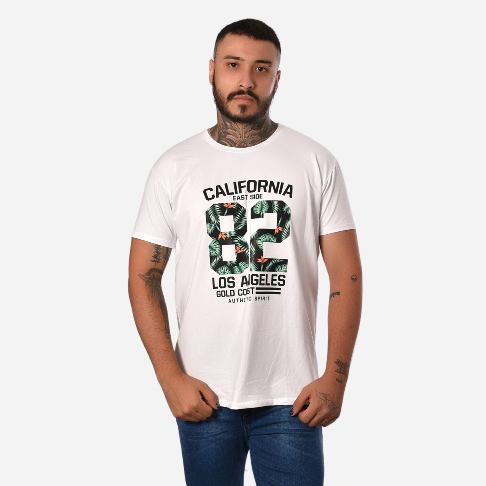 Camiseta Básica Slim Fit en Tela Fría con Estampado Ref. 70141-051