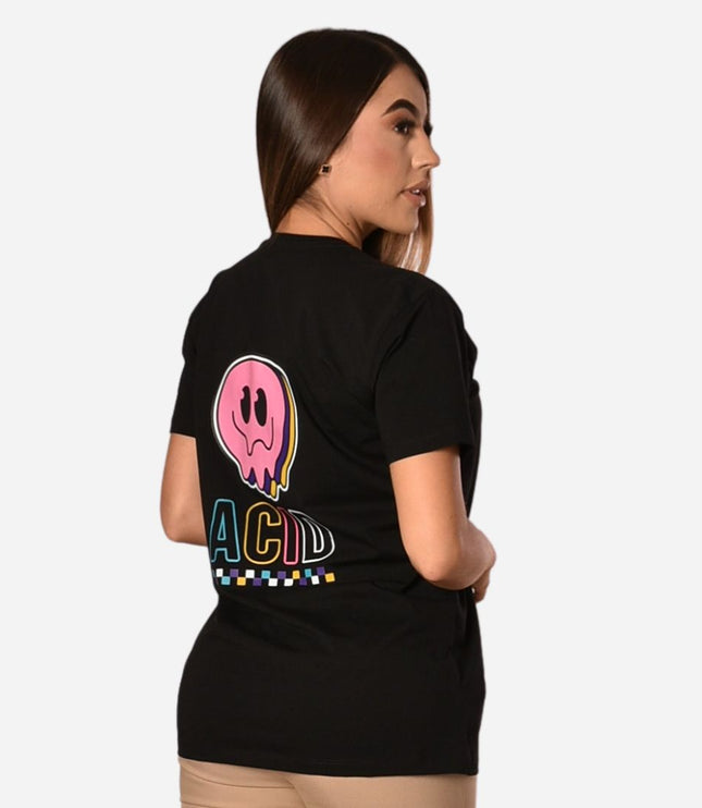 Camiseta de Dama Básica Slim Fit en Tela Fría con Estampado Ref. 70141-106
