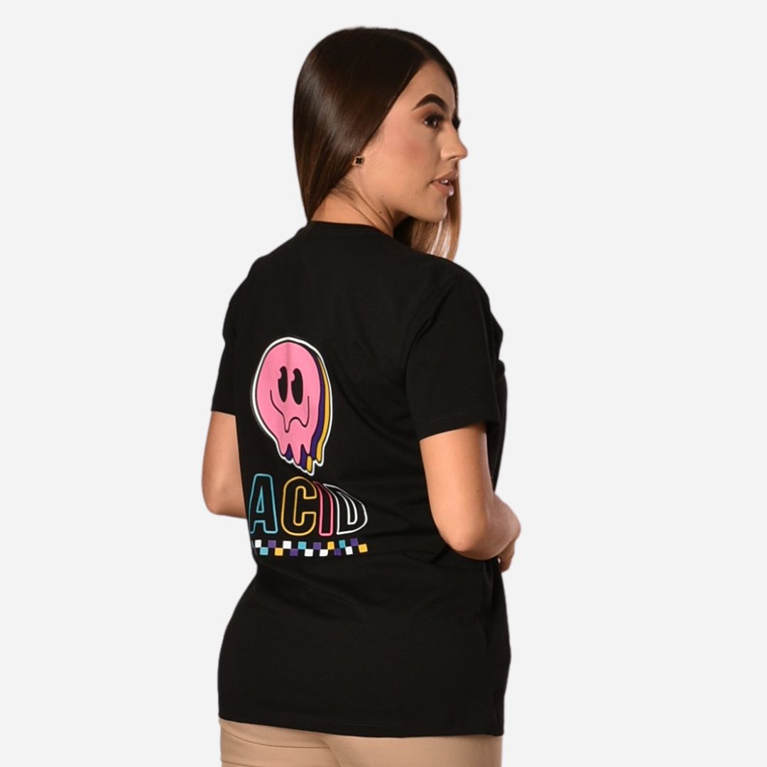 Camiseta de Dama Básica Slim Fit en Tela Fría con Estampado Ref. 70141-106