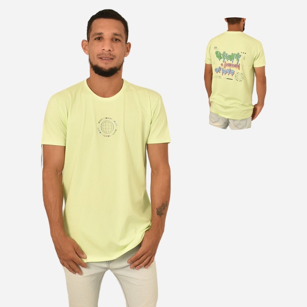 Camiseta Básica Slim Fit en Tela Fría con Estampado Ref. 70141-161