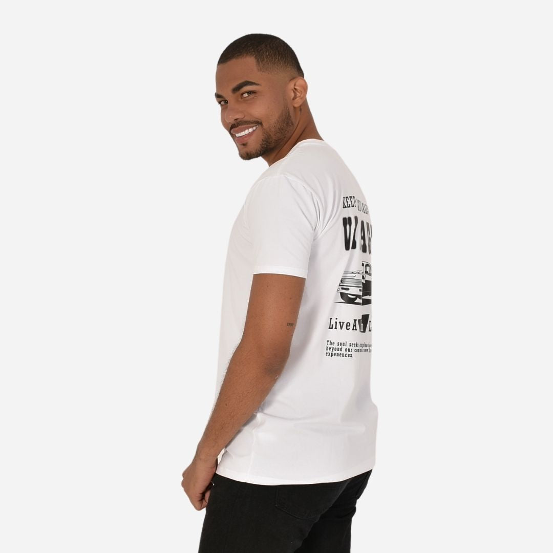 Camiseta Básica Slim Fit en Tela Fría con Estampado Ref. 70141-165