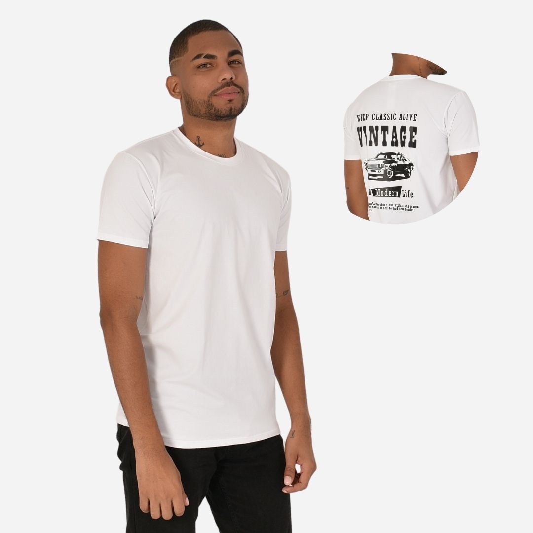 Camiseta Básica Slim Fit en Tela Fría con Estampado Ref. 70141-165