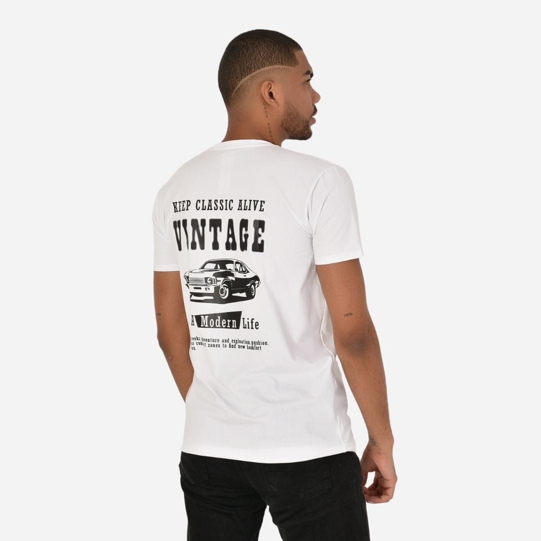 Camiseta Básica Slim Fit en Tela Fría con Estampado Ref. 70141-165