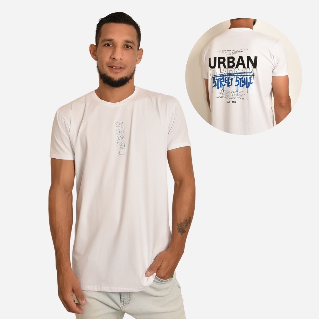 Camiseta Básica Slim Fit en Tela Fría con Estampado Ref. 70141-166