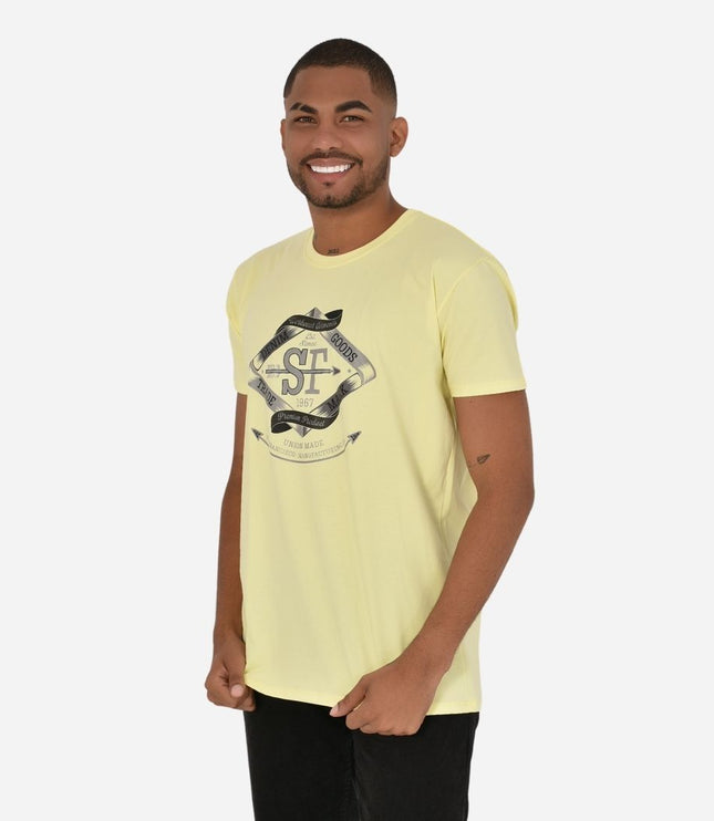 Camiseta Básica Slim Fit en Tela Fría con Estampado Ref. 70141-170