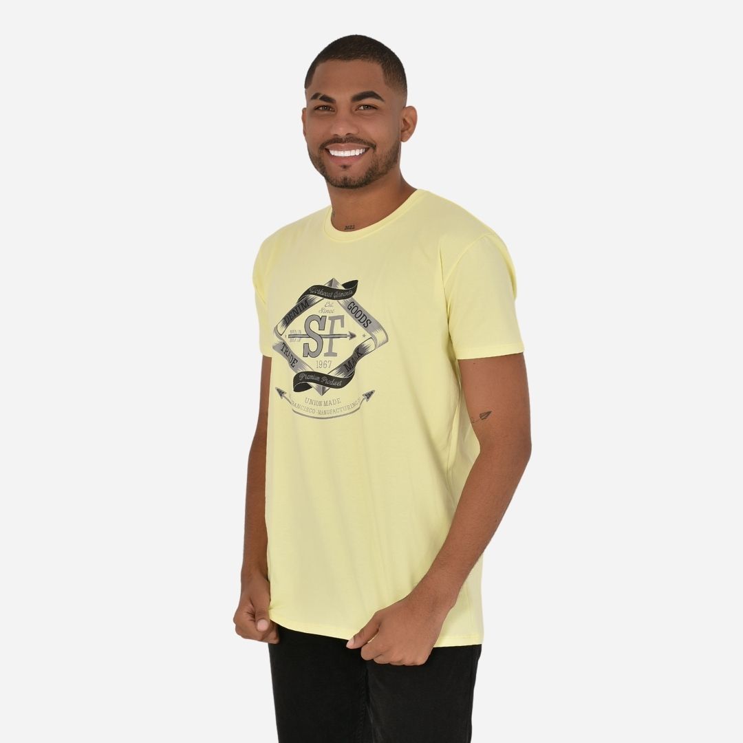 Camiseta Básica Slim Fit en Tela Fría con Estampado Ref. 70141-170