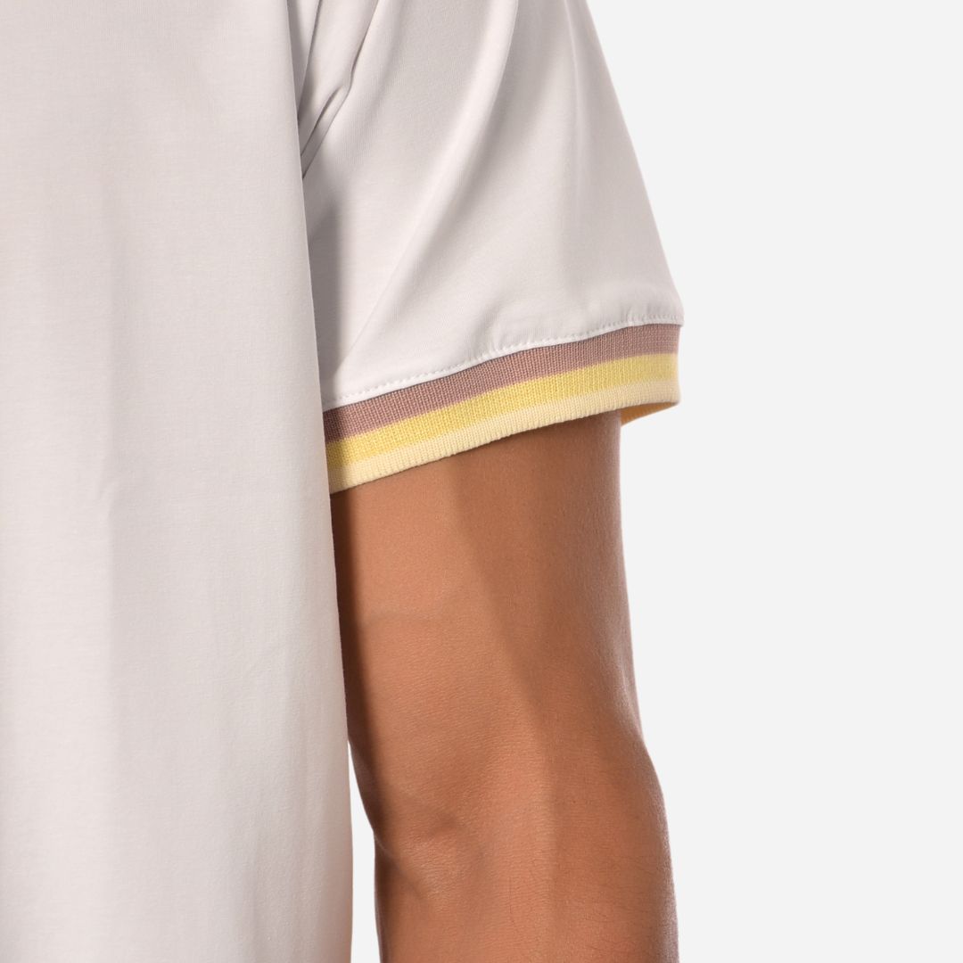 Camiseta de Hombre Tela Fría con puños en Rib Ref. 70142-BLANCO
