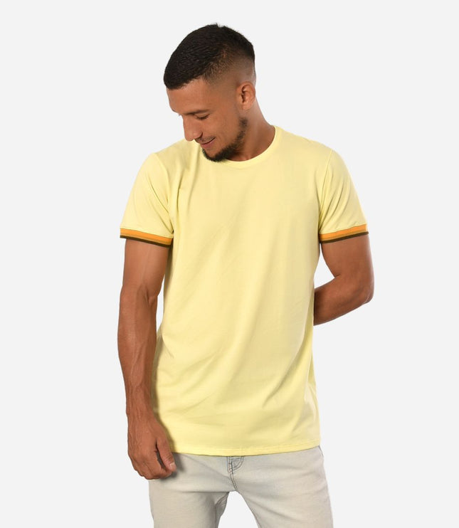 Camiseta de Hombre Tela Fría con puños en Rib Ref. 70142-AMARILLO