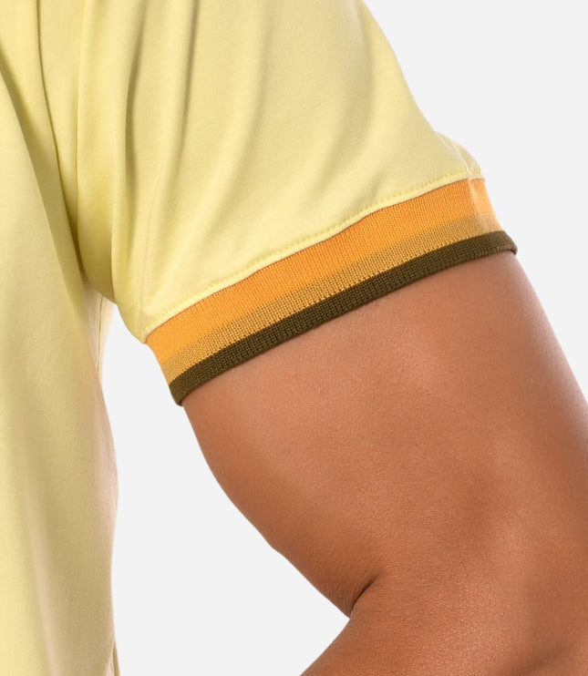 Camiseta de Hombre Tela Fría con puños en Rib Ref. 70142-AMARILLO