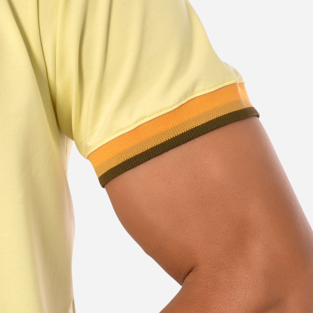 Camiseta de Hombre Tela Fría con puños en Rib Ref. 70142-AMARILLO