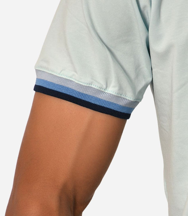 Camiseta de Hombre Tela Fría con puños en Rib Ref. 70142-CELESTE