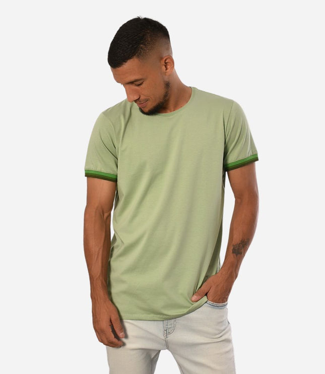 Camiseta de Hombre Tela Fría con puños en Rib Ref. 70142-VERDESECO
