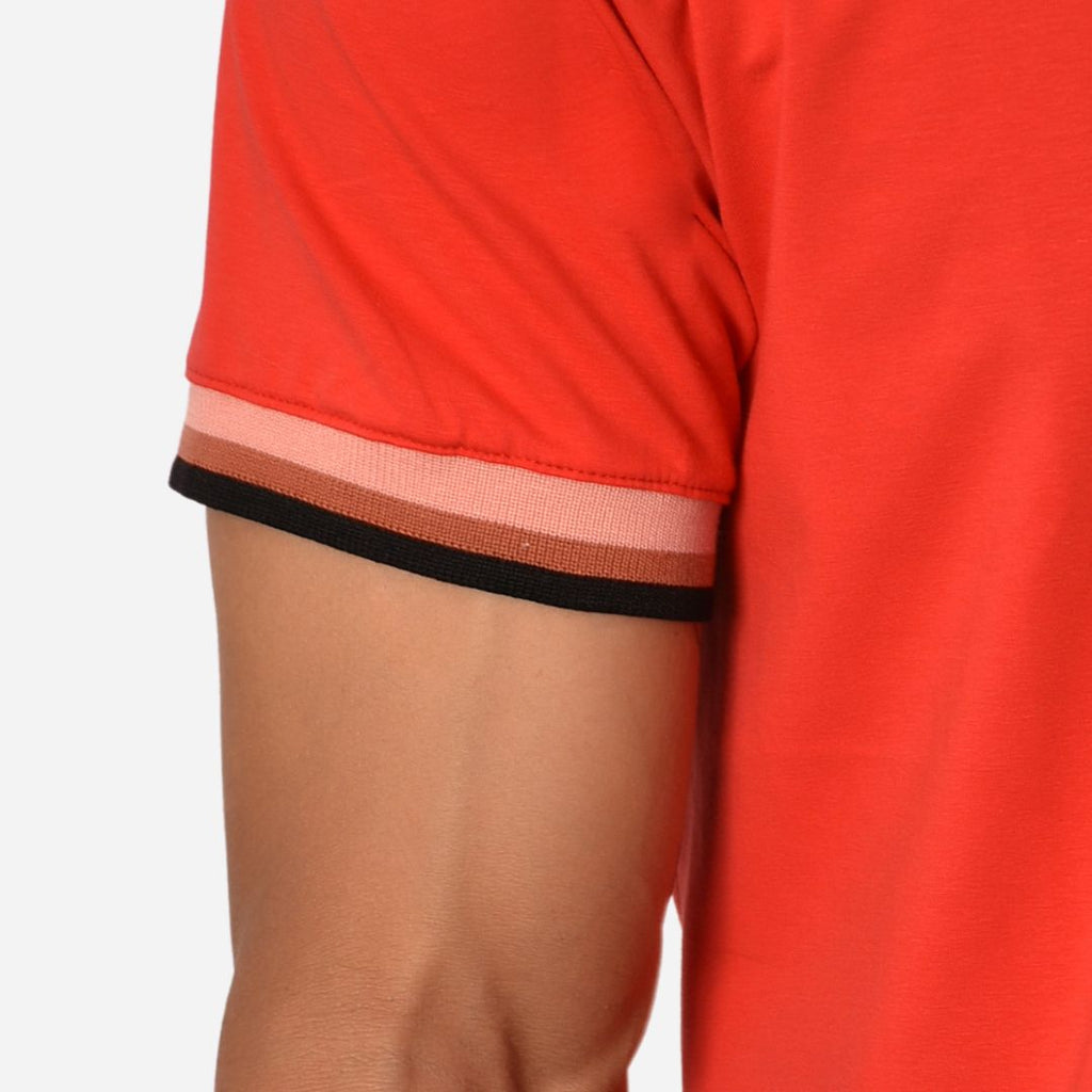 Camiseta de Hombre Tela Fría con puños en Rib Ref. 70142-ROJO