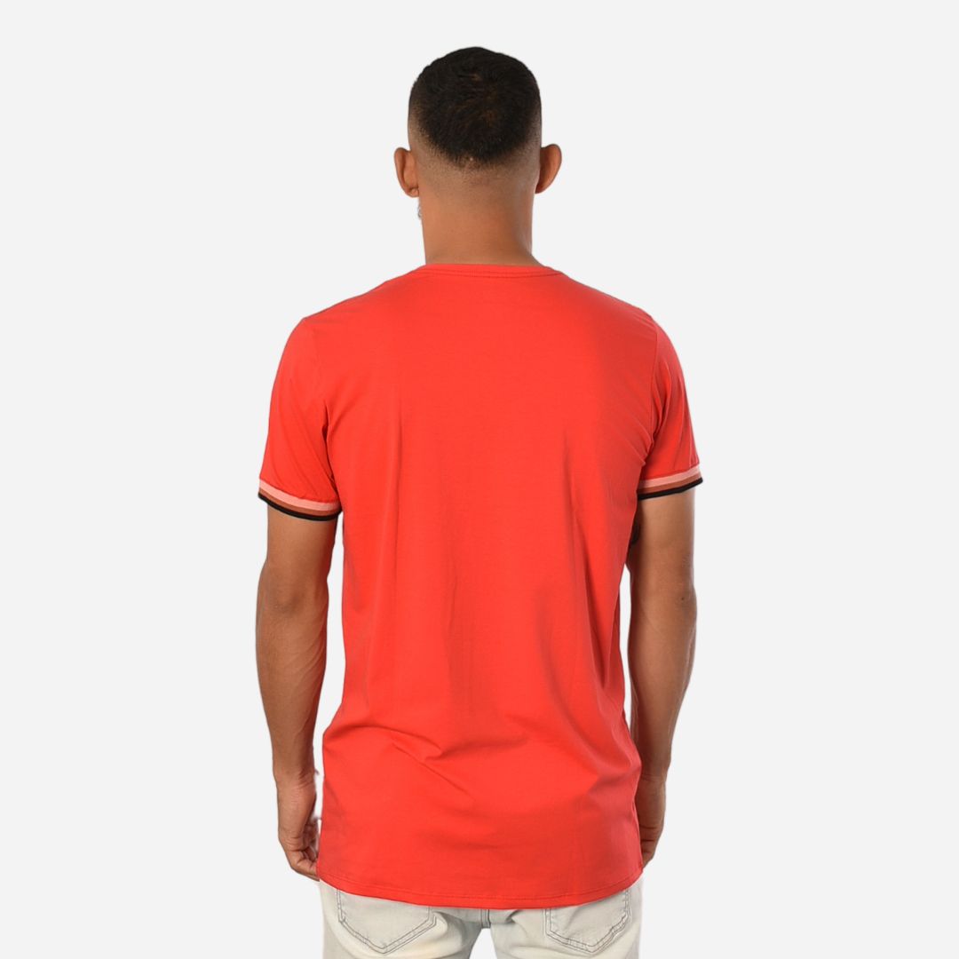 Camiseta de Hombre Tela Fría con puños en Rib Ref. 70142-ROJO
